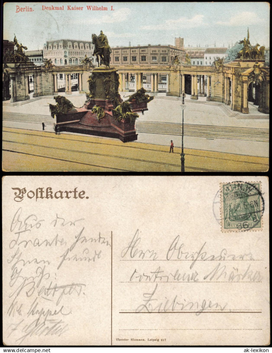 Ansichtskarte Lichterfelde-Berlin Denkmal Kaiser Wilhelm I. 1906