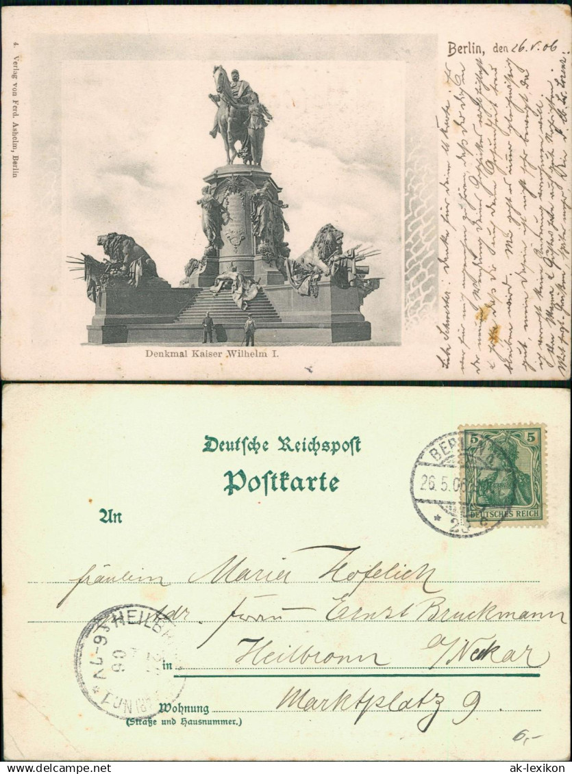 Ansichtskarte Lichterfelde-Berlin Denkmal Kaiser Wilhelm I., Soldat 1906