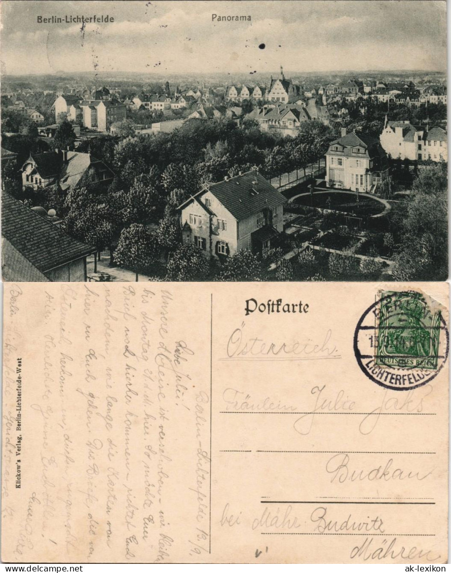 Ansichtskarte Lichterfelde-Berlin Straßenpartie 1914