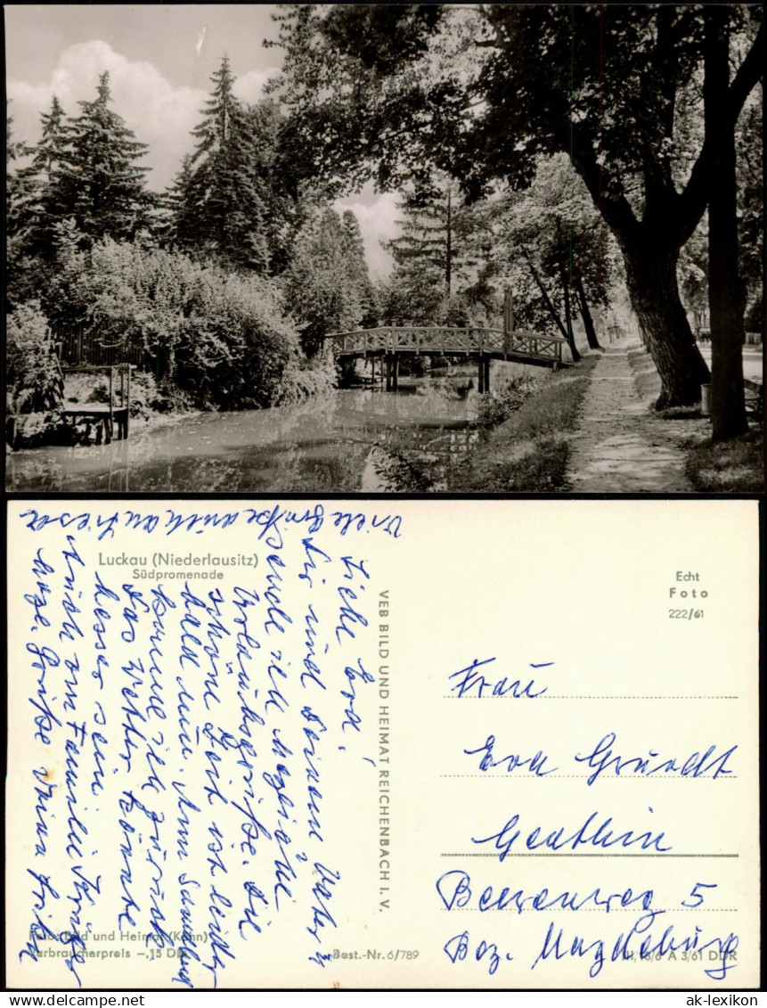 Ansichtskarte Luckau Łuków Stadtteilansicht Südpromenade zur DDR-Zeit 1961