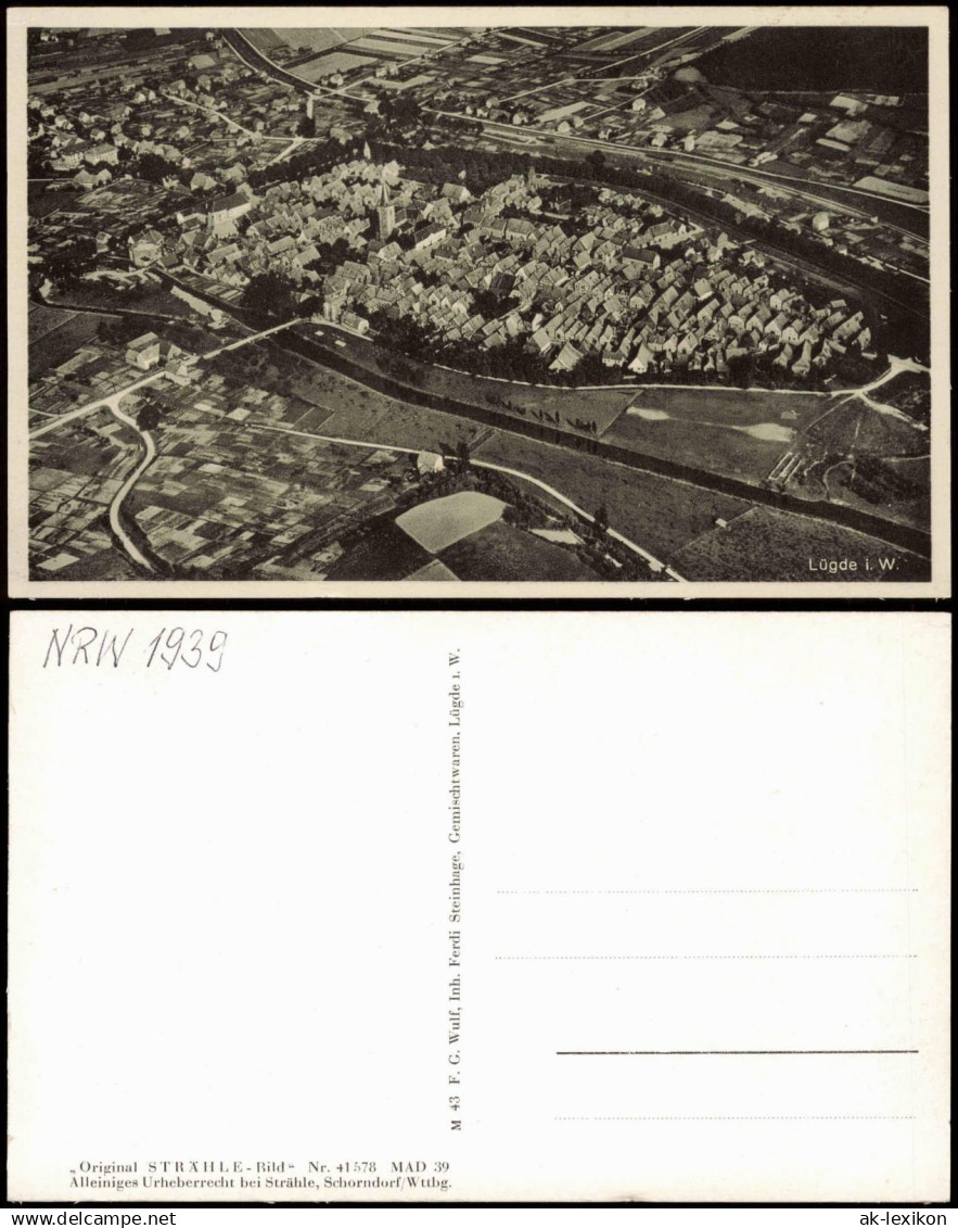 Ansichtskarte Lügde (Westfalen) Luftbild 1940