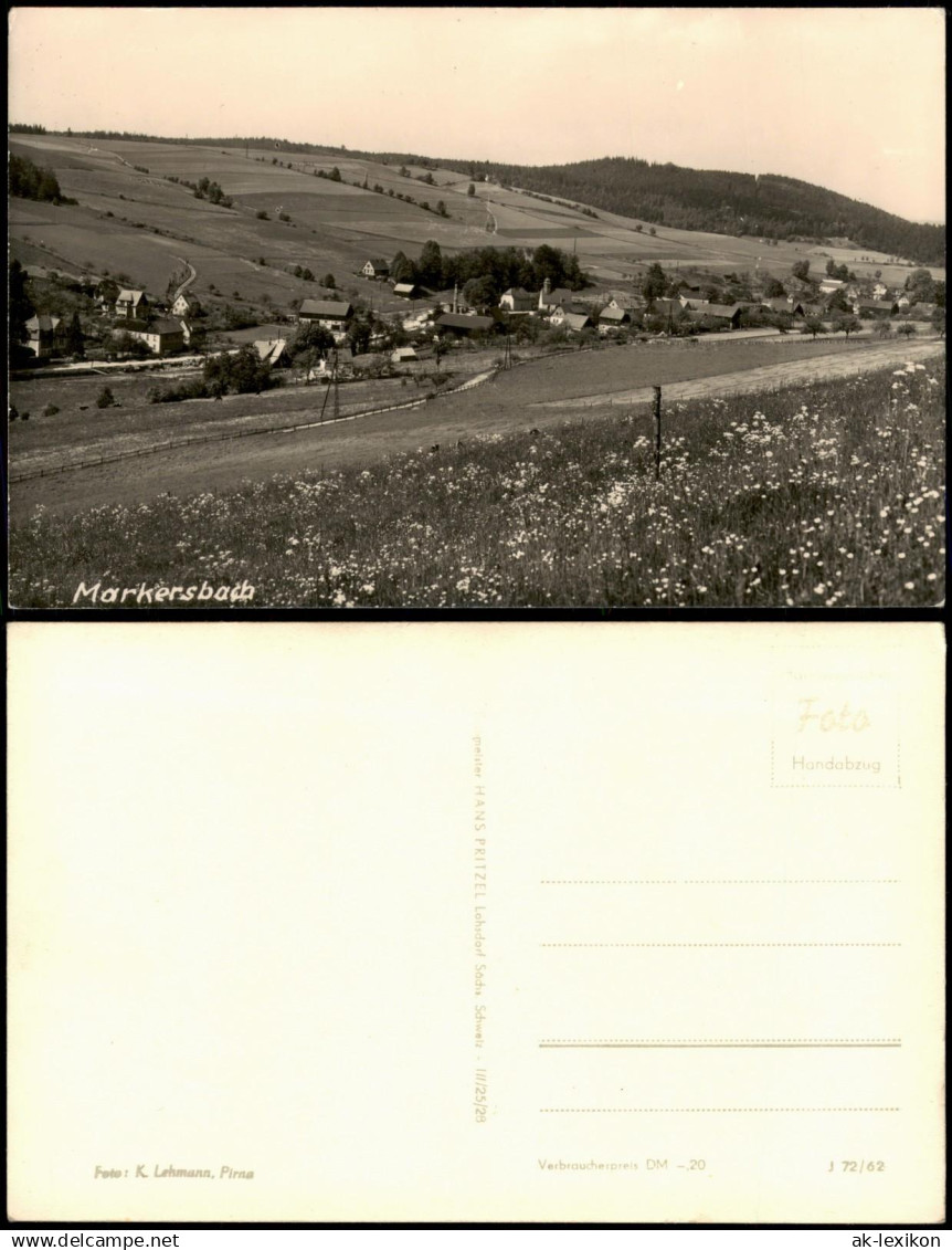 Ansichtskarte Markersbach-Raschau-Markersbach Panorama-Ansicht 1962