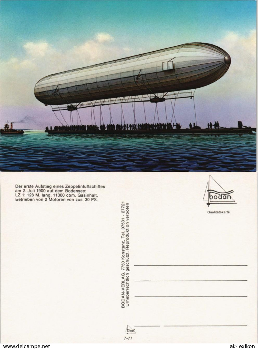 Ansichtskarte Meersburg Bodensee Flugwesen - Zeppelin 1987