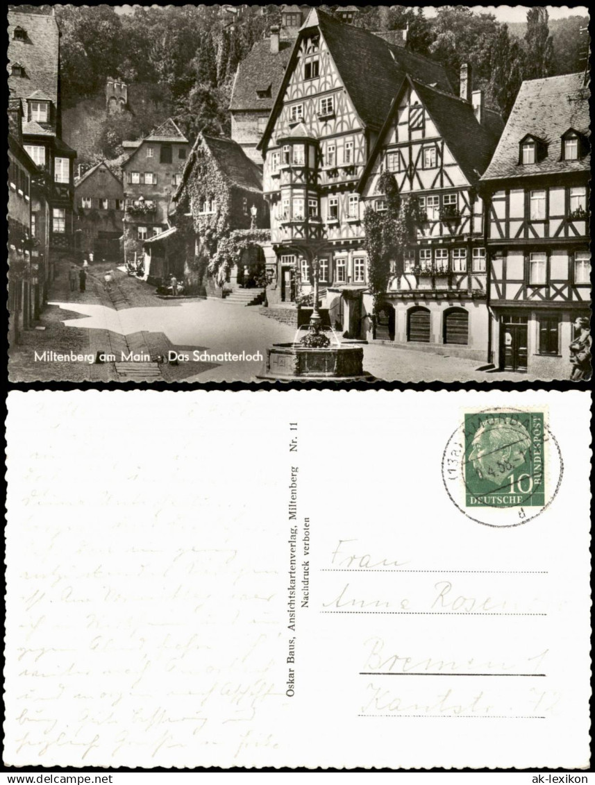 Ansichtskarte Miltenberg (Main) Schnatterloch, Ortsansicht 1958