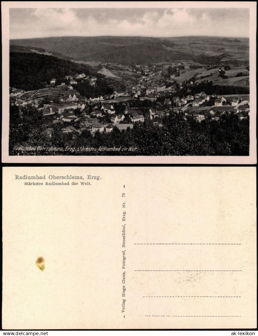 Ansichtskarte Oberschlema-Bad Schlema Blick auf die Stadt 1934