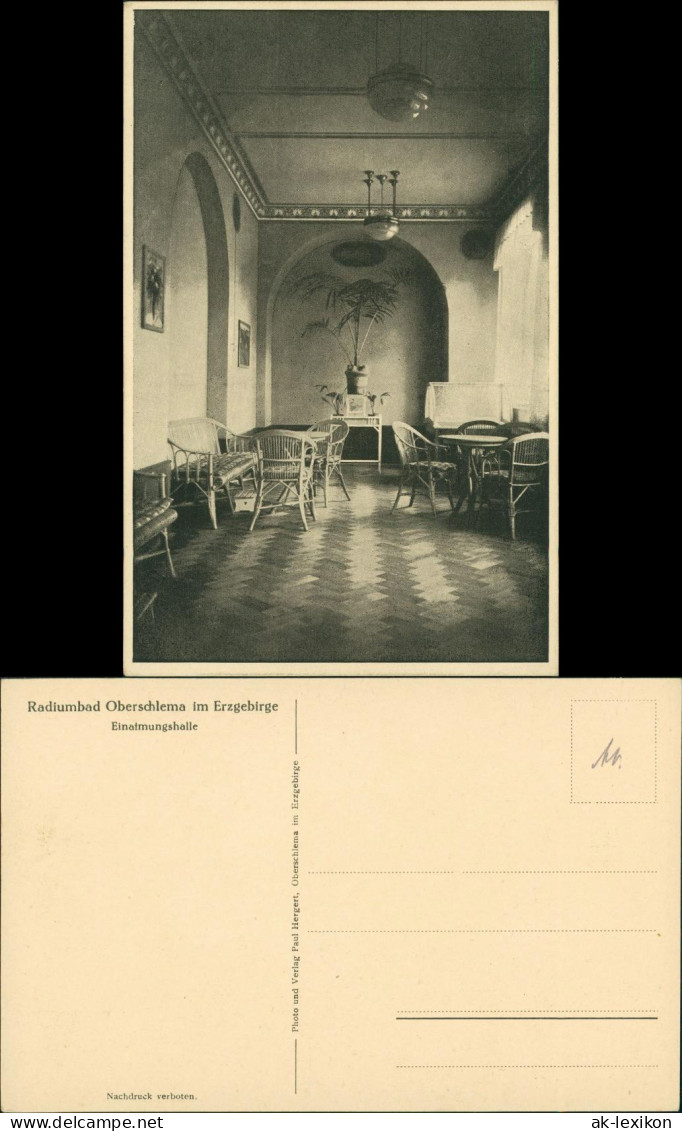 Ansichtskarte Oberschlema-Bad Schlema Kurhotel - Einatmungshalle 1932