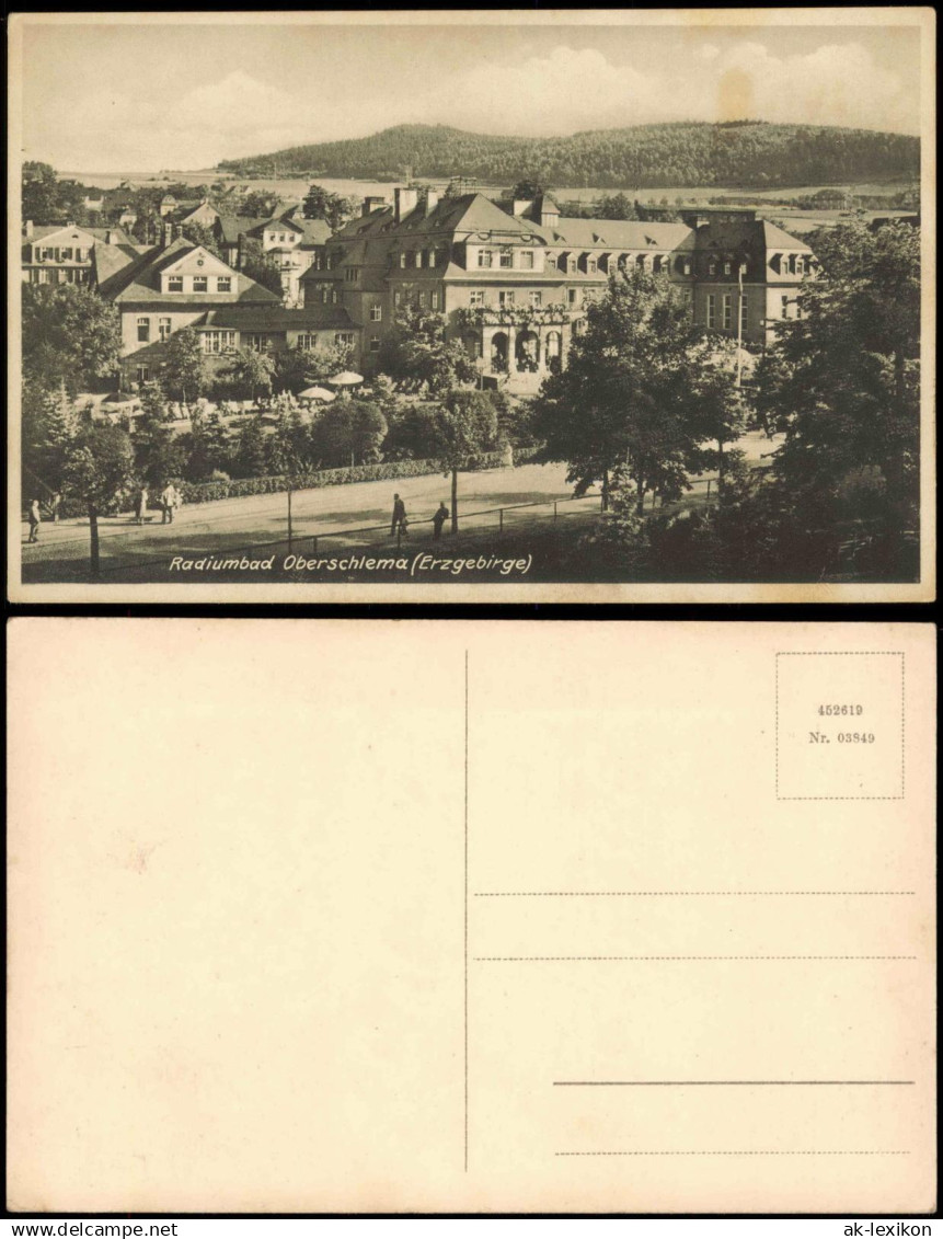 Ansichtskarte Oberschlema-Bad Schlema Partie am Kurhaus 1932