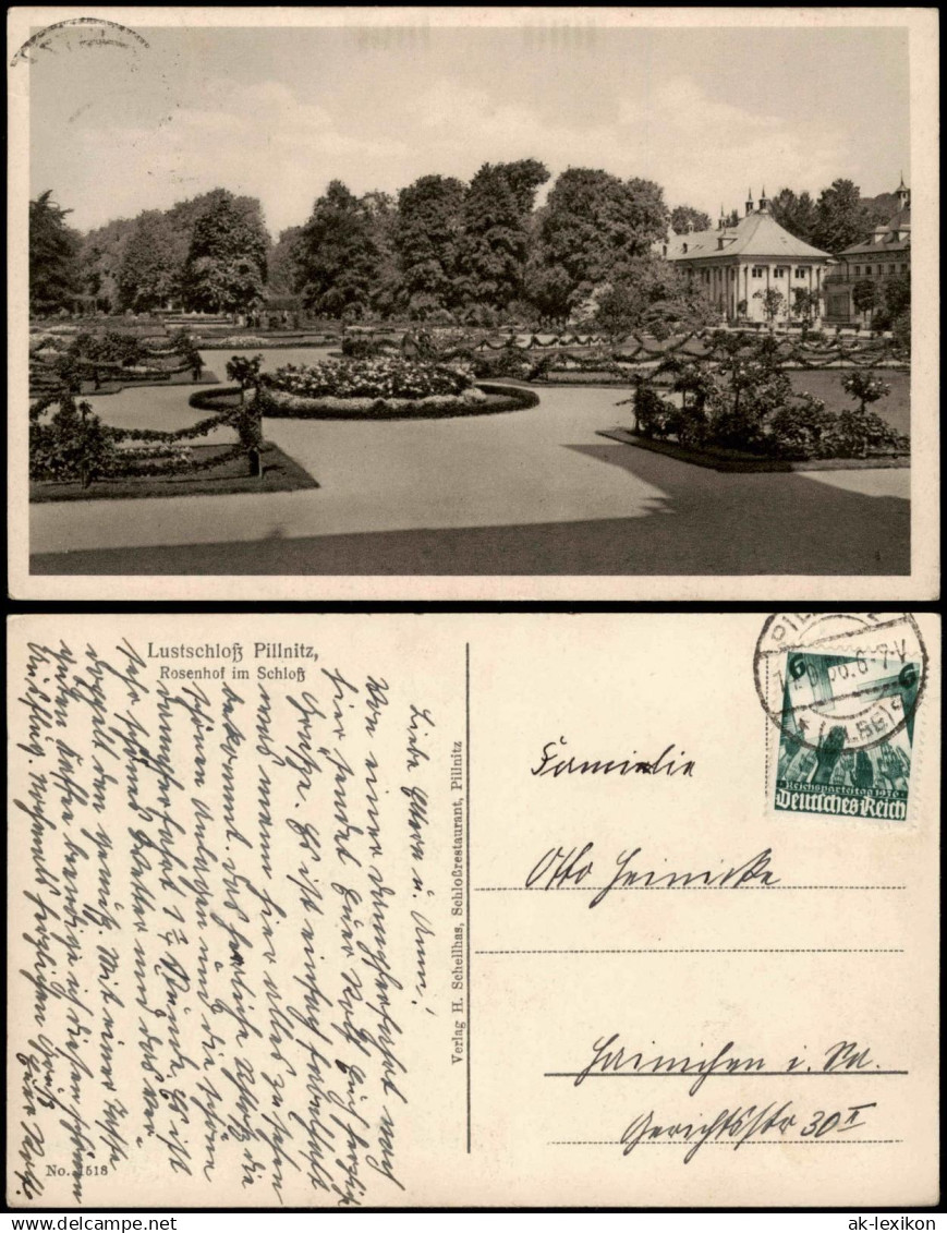 Ansichtskarte Pillnitz Lustschloß Pillnitz Rosenhof 1936