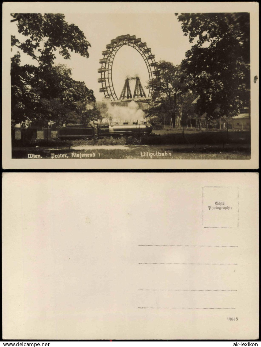 Ansichtskarte Prater-Wien Prater Riesenrad und Lilliputbahn 1940