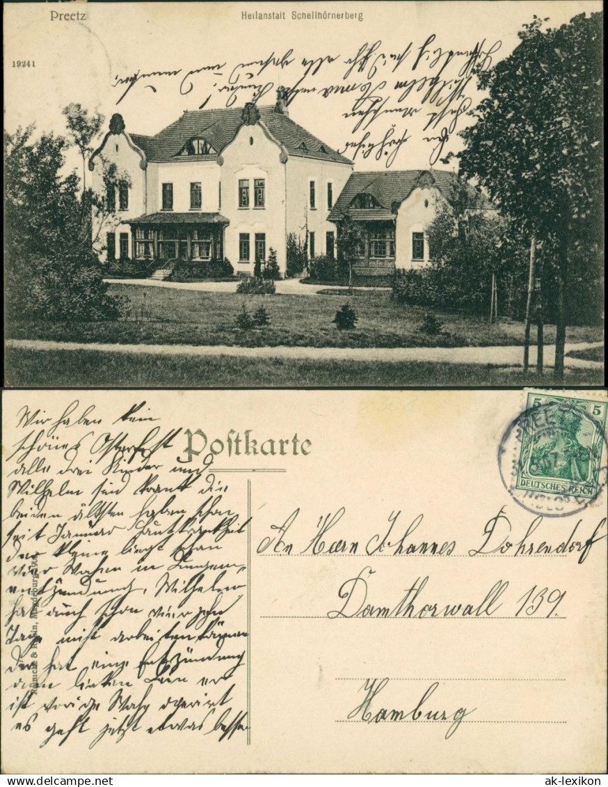 Ansichtskarte Preetz Heilanstalt Schellhörnerberg 1907