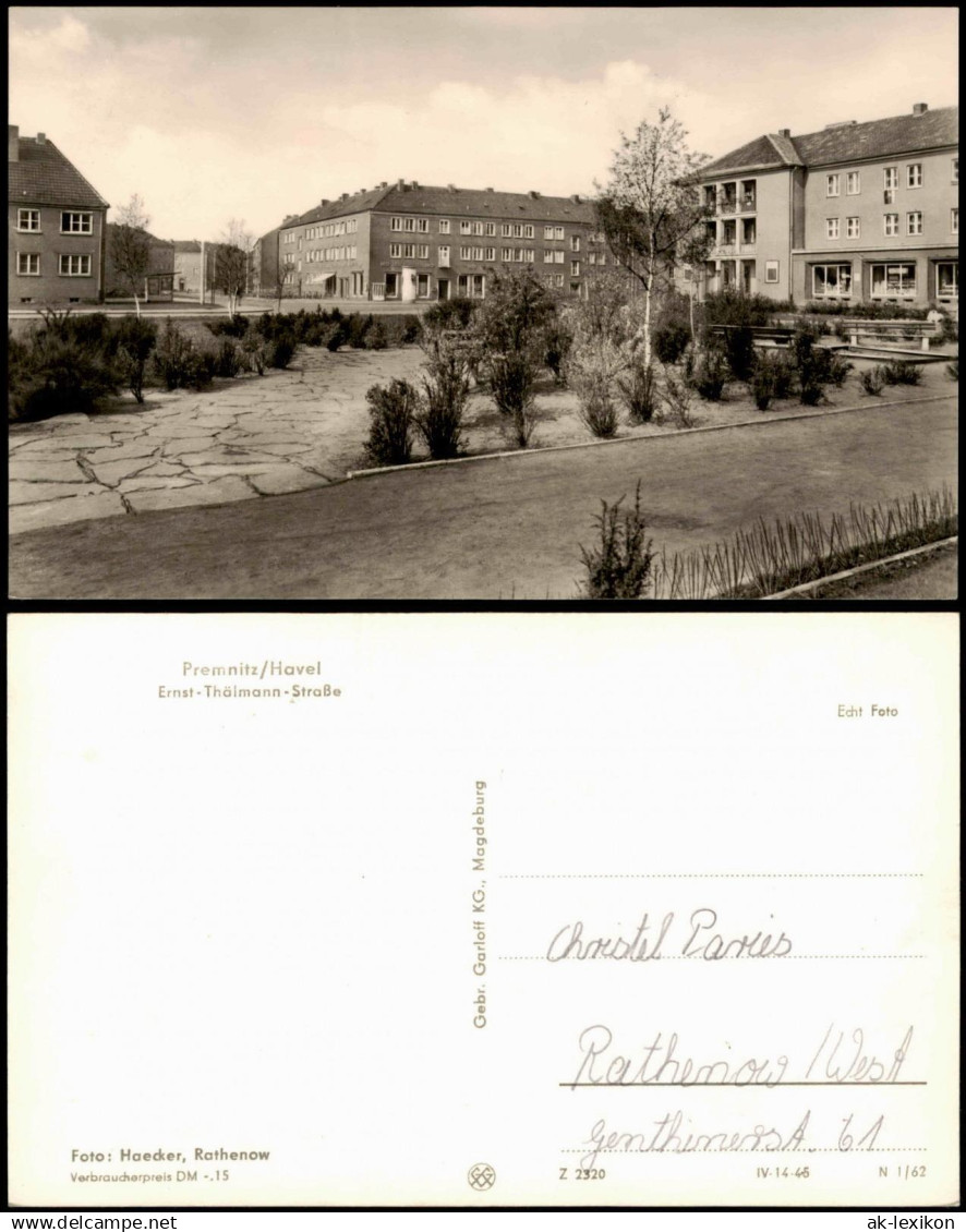 Ansichtskarte Premnitz Ernst-Thälmann-Straße zur DDR-Zeit 1962