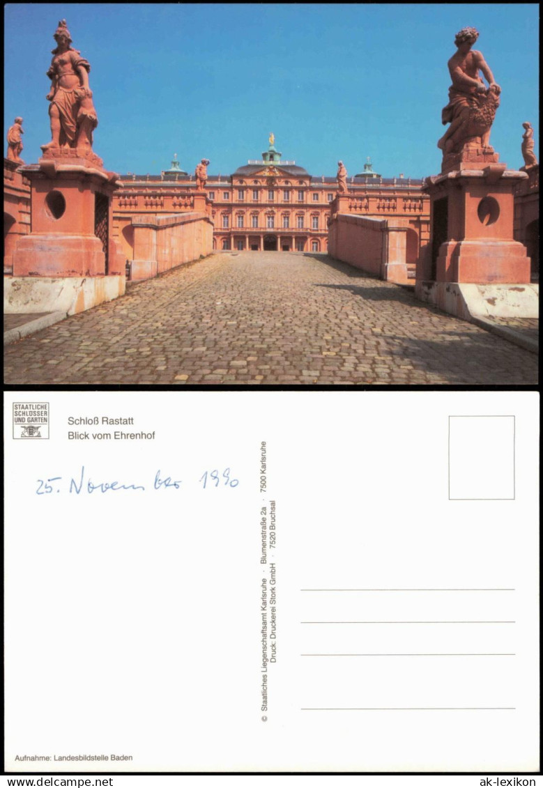 Ansichtskarte Rastatt Schloß Rastatt Blick vom Ehrenhof 1990