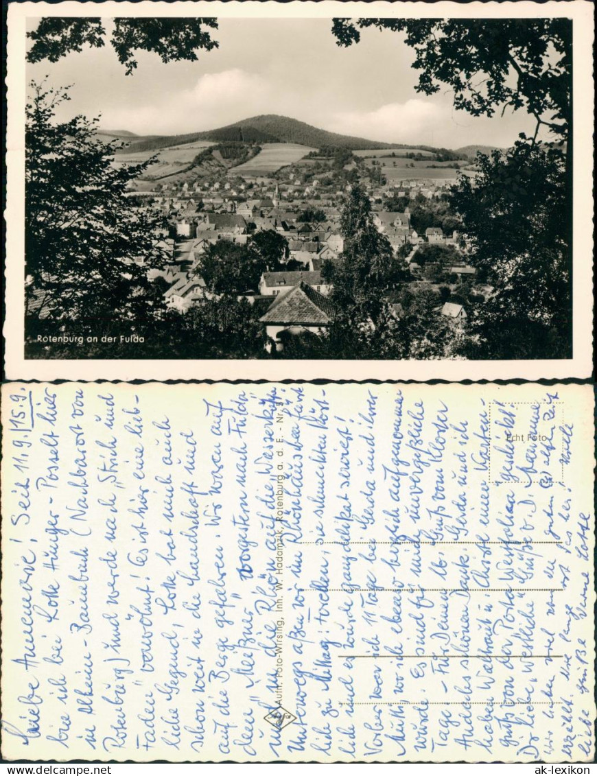 Ansichtskarte Rotenburg a. d. Fulda Rotenburg (Fulda) Stadt Panorama 1955