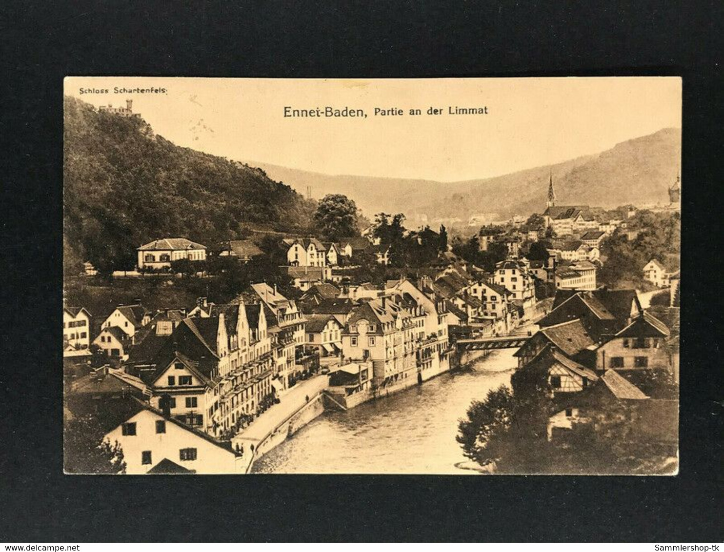 Ansichtskarte Schweiz Ennetbaden 1913 nach Schorndorf