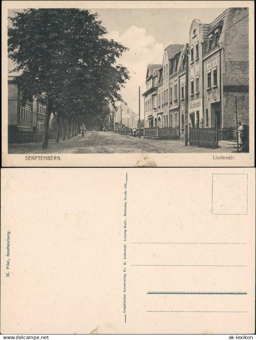 Ansichtskarte Senftenberg (Niederlausitz) Lindenstraße - Bahnübergang 1923