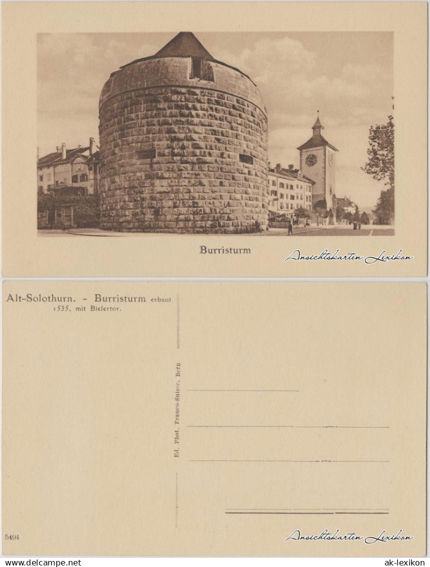 Ansichtskarte Solothurn Soleure&#47; Soletta Burristurm mit Bielertor 1922