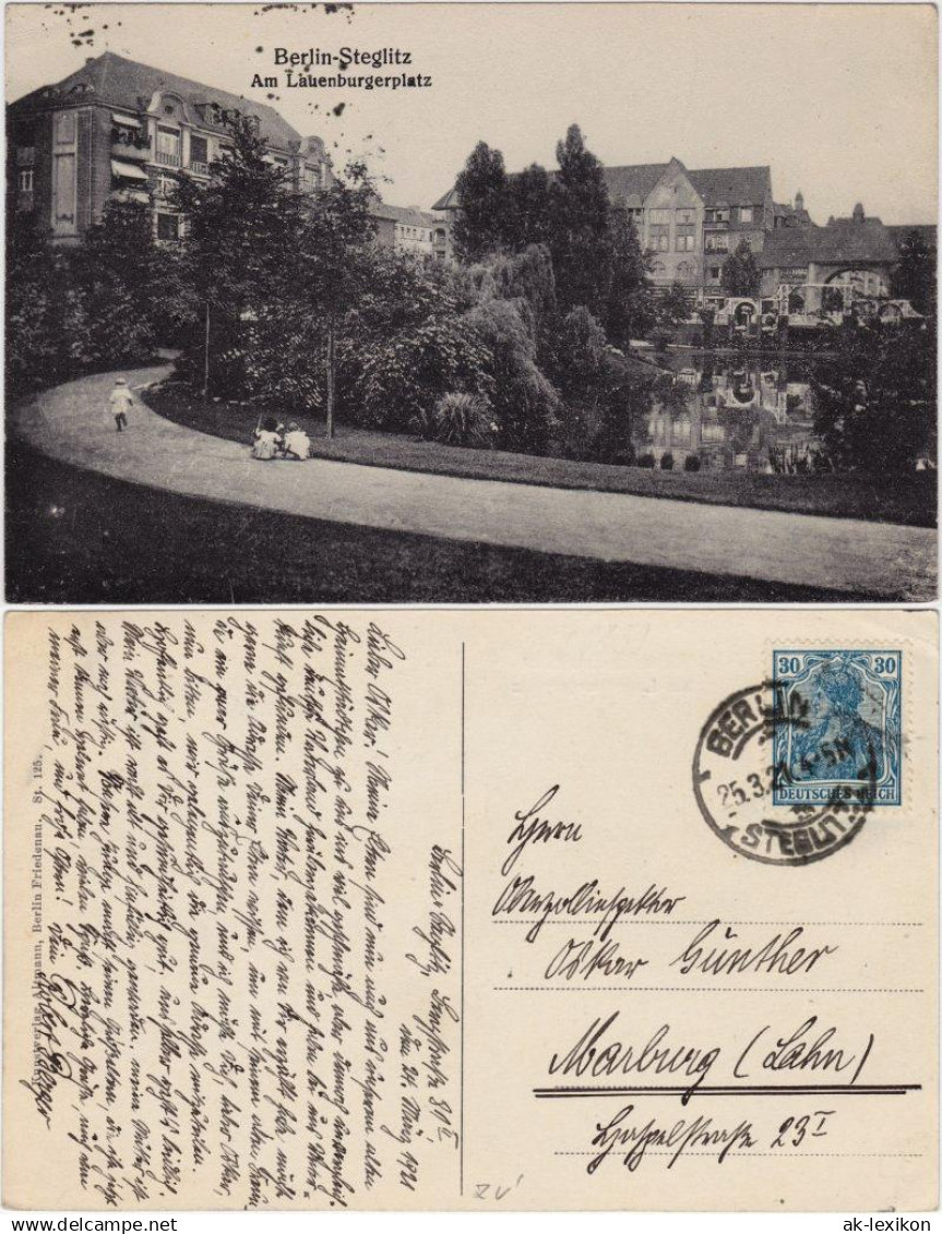 Ansichtskarte Steglitz-Berlin Am Lauenburgerplatz 1921