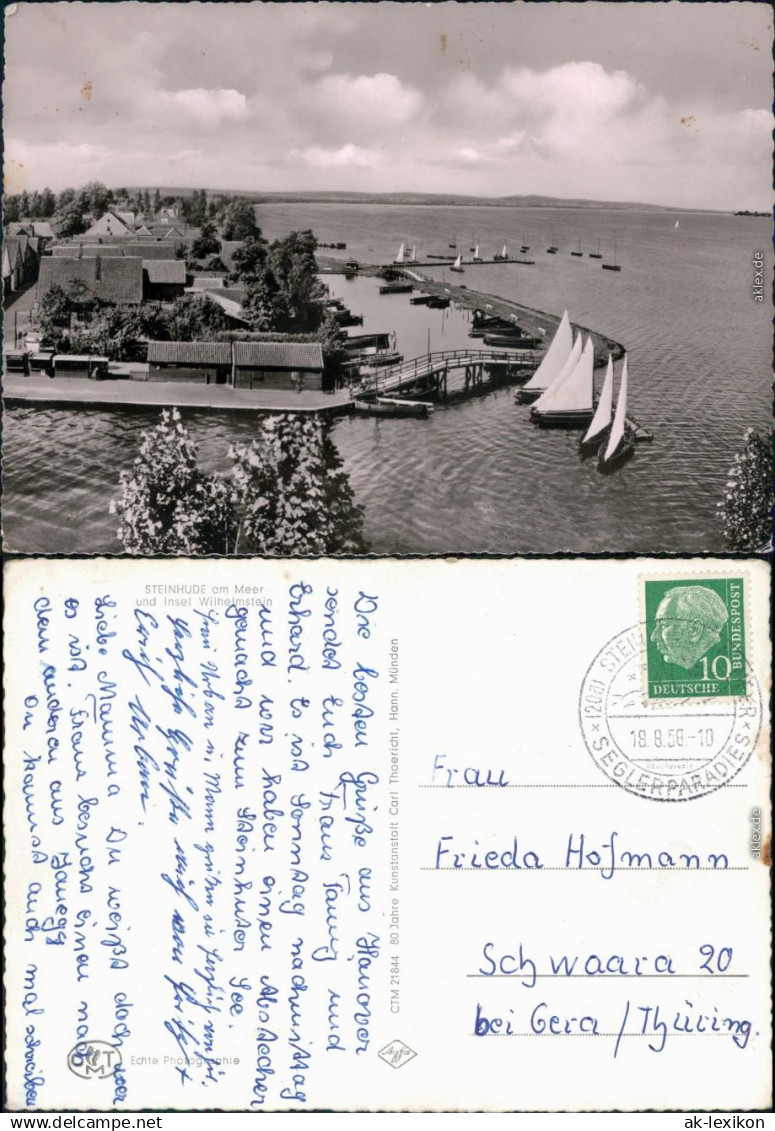 Ansichtskarte Steinhude-Wunstorf Hafen, Insel Wilhelmstein 1958