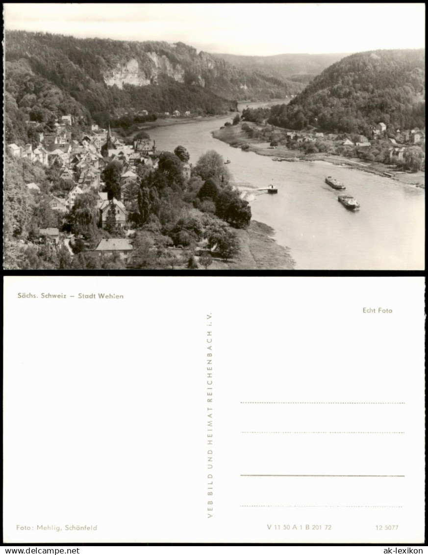 Ansichtskarte Wehlen Sächs. Schweiz Stadt Wehlen Elbe Blick 1972