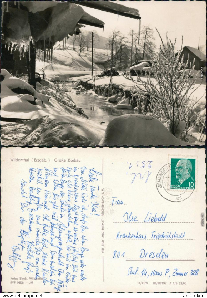 Ansichtskarte Wildenthal-Eibenstock Große Bockau im Winter 1965