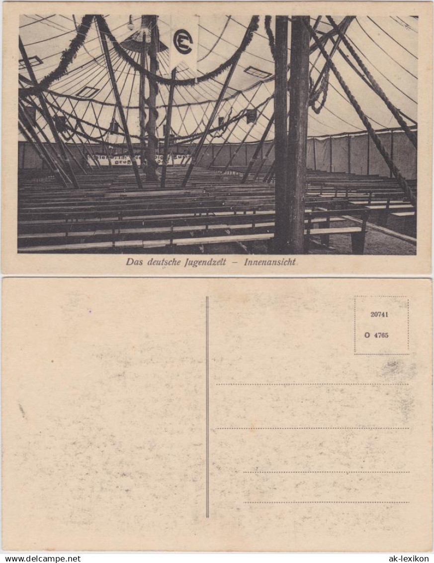 Ansichtskarte Woltersdorf Das Deutsche Jugendzelt - Innen 1936