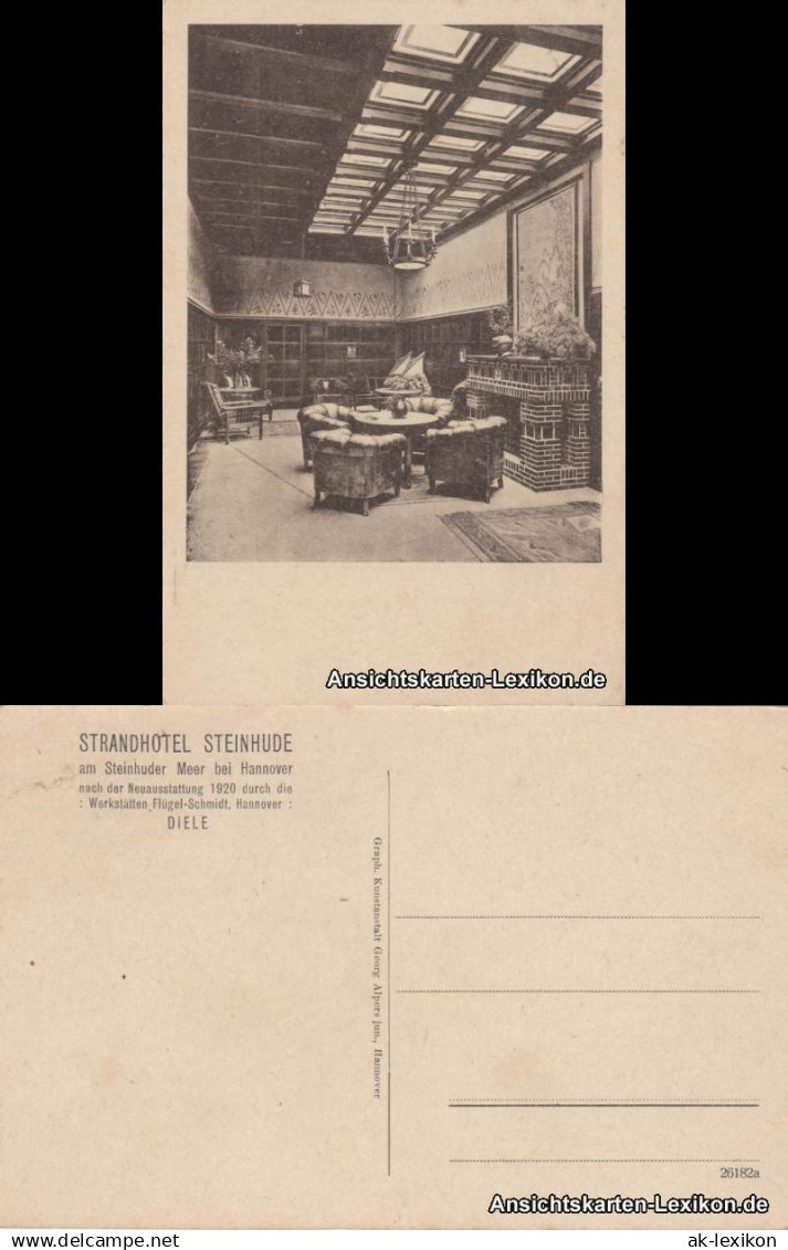 Ansichtskarte Wunstorf Strandhotel Steinhude - Diele 1924