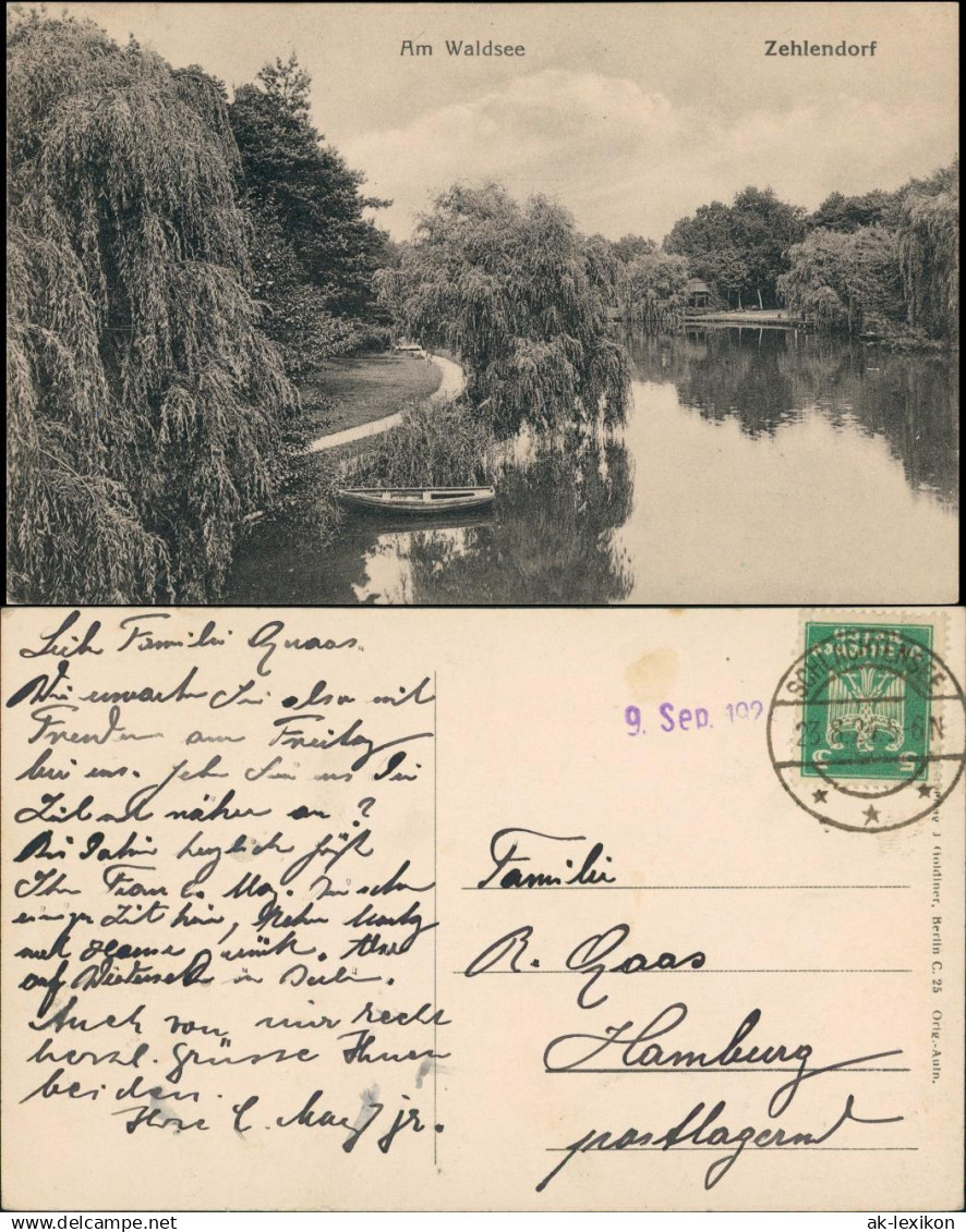 Ansichtskarte Zehlendorf-Berlin Am Waldsee 1924