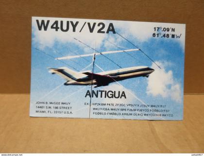 ANTIGUA carte radio amateur AVIATION