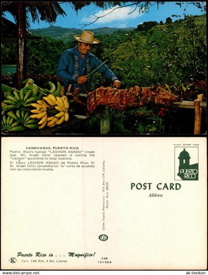 Puerto Rico Allgemein Bananenernte Typen typical "LECHON ASADO" 1972