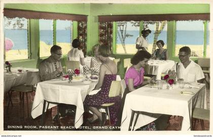 Cayman Islands B.W.I., GRAND CAYMAN, Pageant Beach Hotel, Dining Room, RPPC