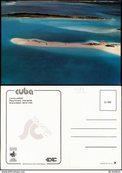 Kuba allgemein CAYO LARGO Sirena beach, aerial view, Luftaufnahme 1975