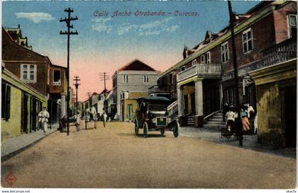 PC CPA CURACAO, CALLE ANCHA OTRABANDA, Vintage Postcard (b22584)