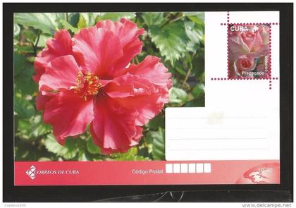 B)2015 CUBA-CARIBE, NATURE, FLOWER, POSTAL STATIONARY