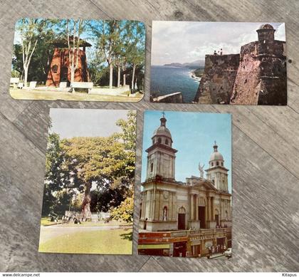 SANTIAGO DE CUBA set of 4 vintage postcards Cuba