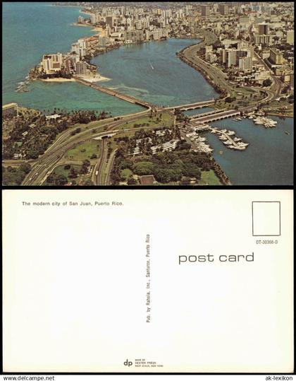 Postcard San Juan Aerial View Luftaufnahme City Panorama View Puerto Rico 1960