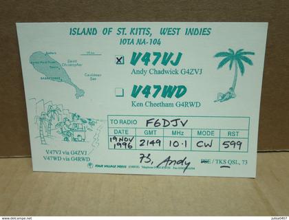 SAINT KITTS carte radio amateur