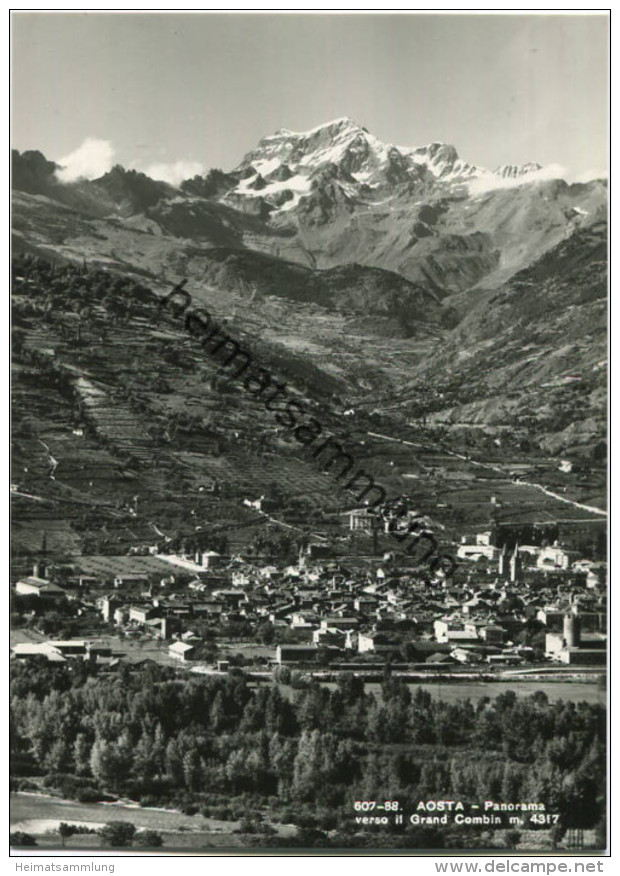 Aosta - Panorama verso il Grand Combin - Foto-AK Grossformat - Vera Fotografia - Ediz. Libreria Brivio Aosta