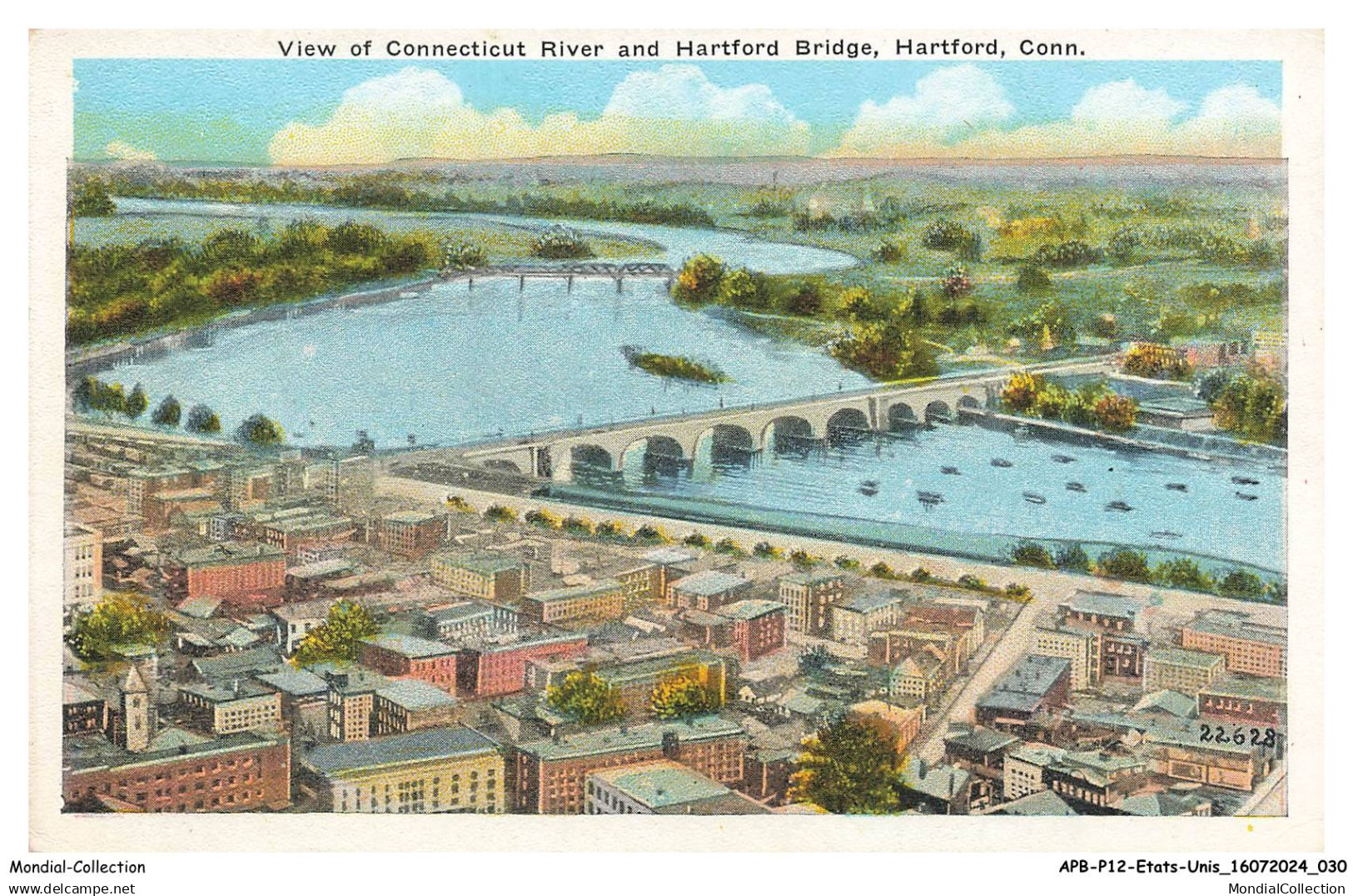 APBP12-0853-ETATS-UNIS - HARTFORD - CONN - view of connecticut river and hartford bridge