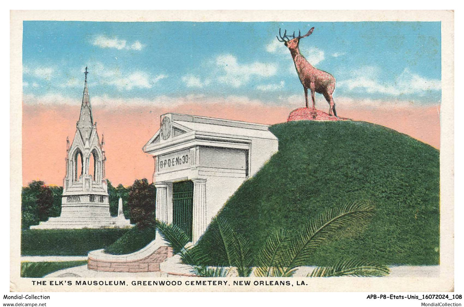 APBP8-0584-ETATS-UNIS - NEW ORLEANS - LA - the elk's mausoleum - greenwood cemetery