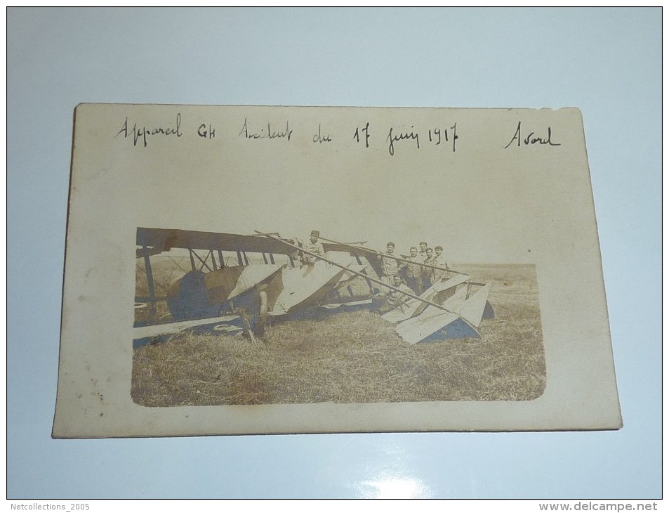 APPAREIL G4, ACCIDENT 17 JUIN 1917  "AVORD" - AVORD ECOLE MILITAIRE D´AVIATION - 18 CHER (S)