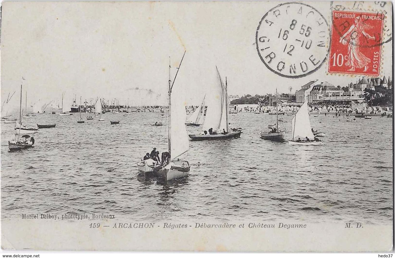 Arcachon - Régates - Débarcadère et Château Deganne