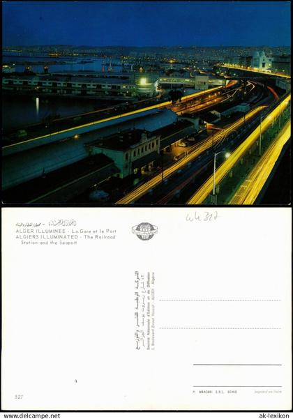 Algier دزاير ALGER ILLUMINEE  Gare et le Port ALGIERS ILLUMINATED Railroad 1980