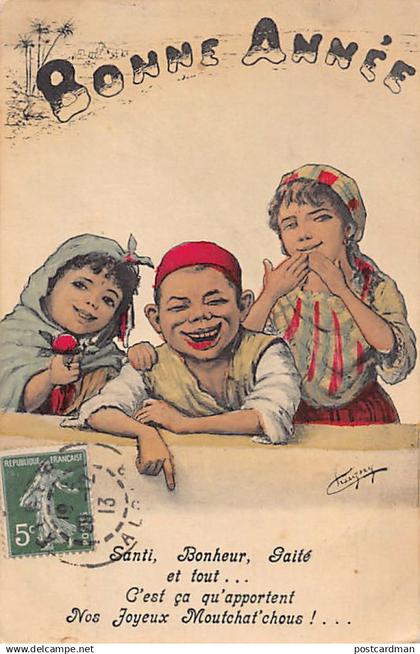 Algérie - Illustrateur Chagny - Bonne Année - Trio de Yaouleds - Ed. Chagny