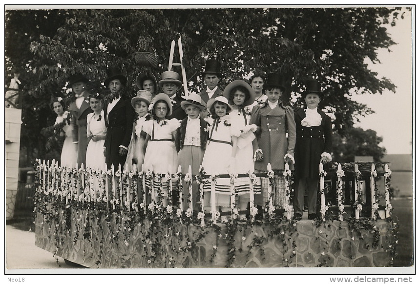 Argent sur Sauldre Carte Photo Cavalcade 1938 Char Enfants