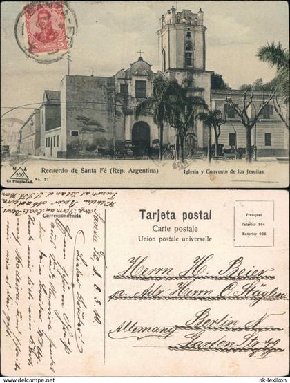 Postcard Santa Fe (Argentinien) Straßenpartie - Kirche