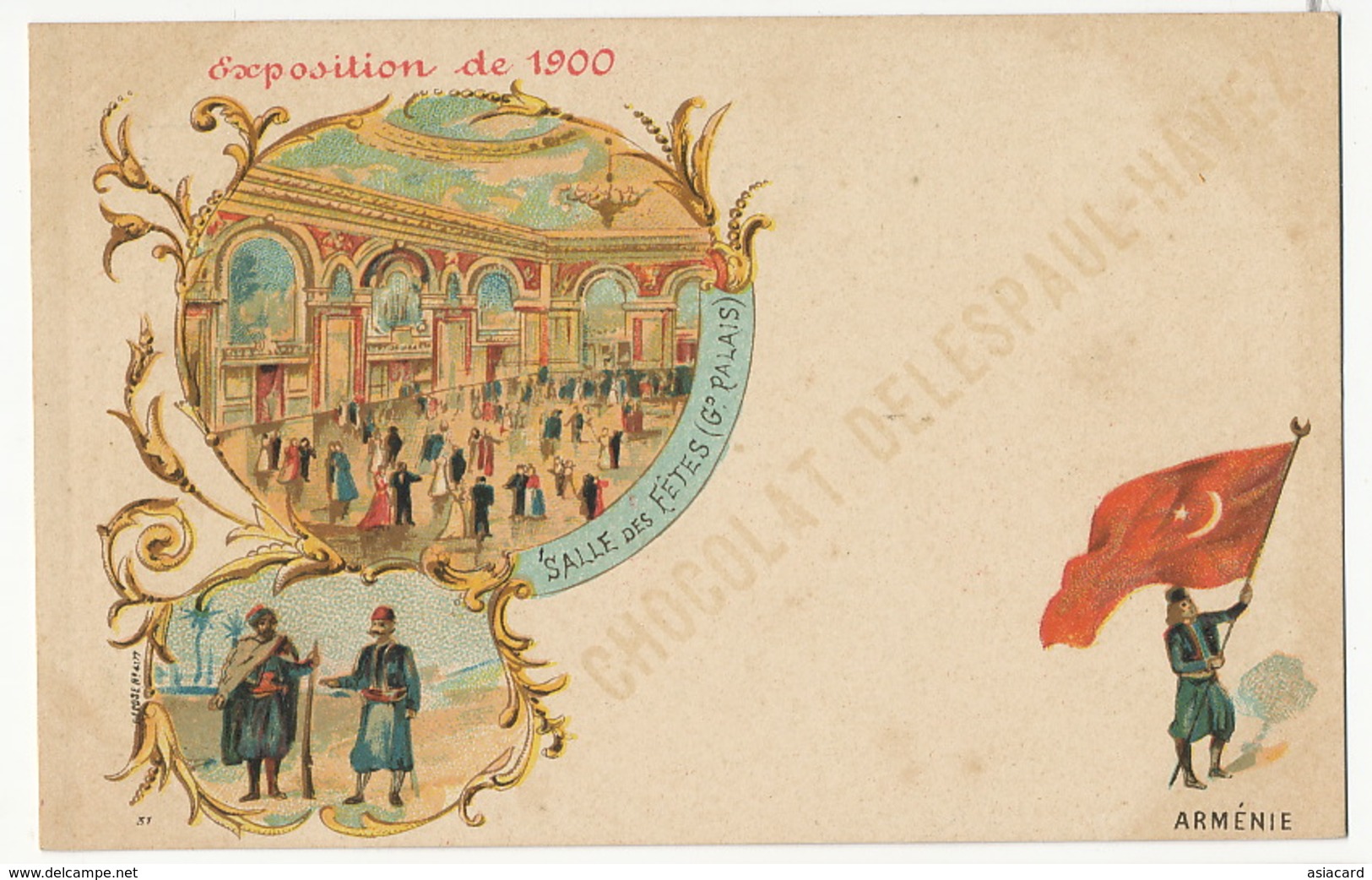 Armenie Armenia flag Paris Exhibition 1900  Litho