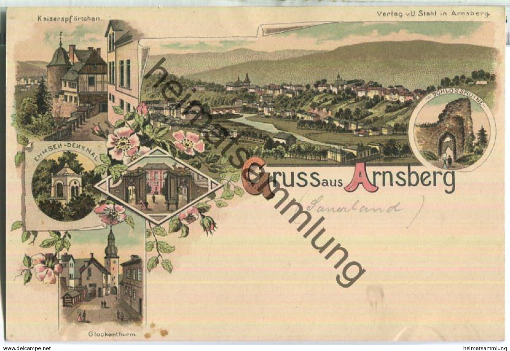 Arnsberg - Kaiserpförtchen - Glockenthurm - Verlag U. Stahl Arnsberg ca. 1895