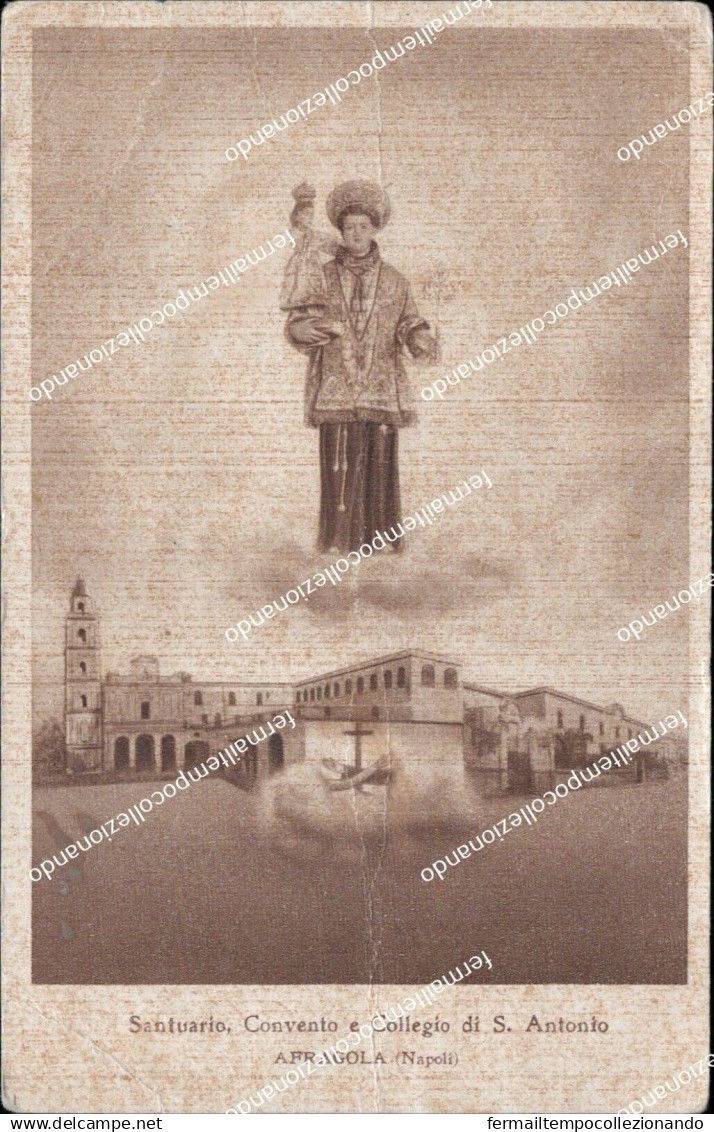 at663 cartolina afragola santuario convento e collegio di s.antonio piega napoli