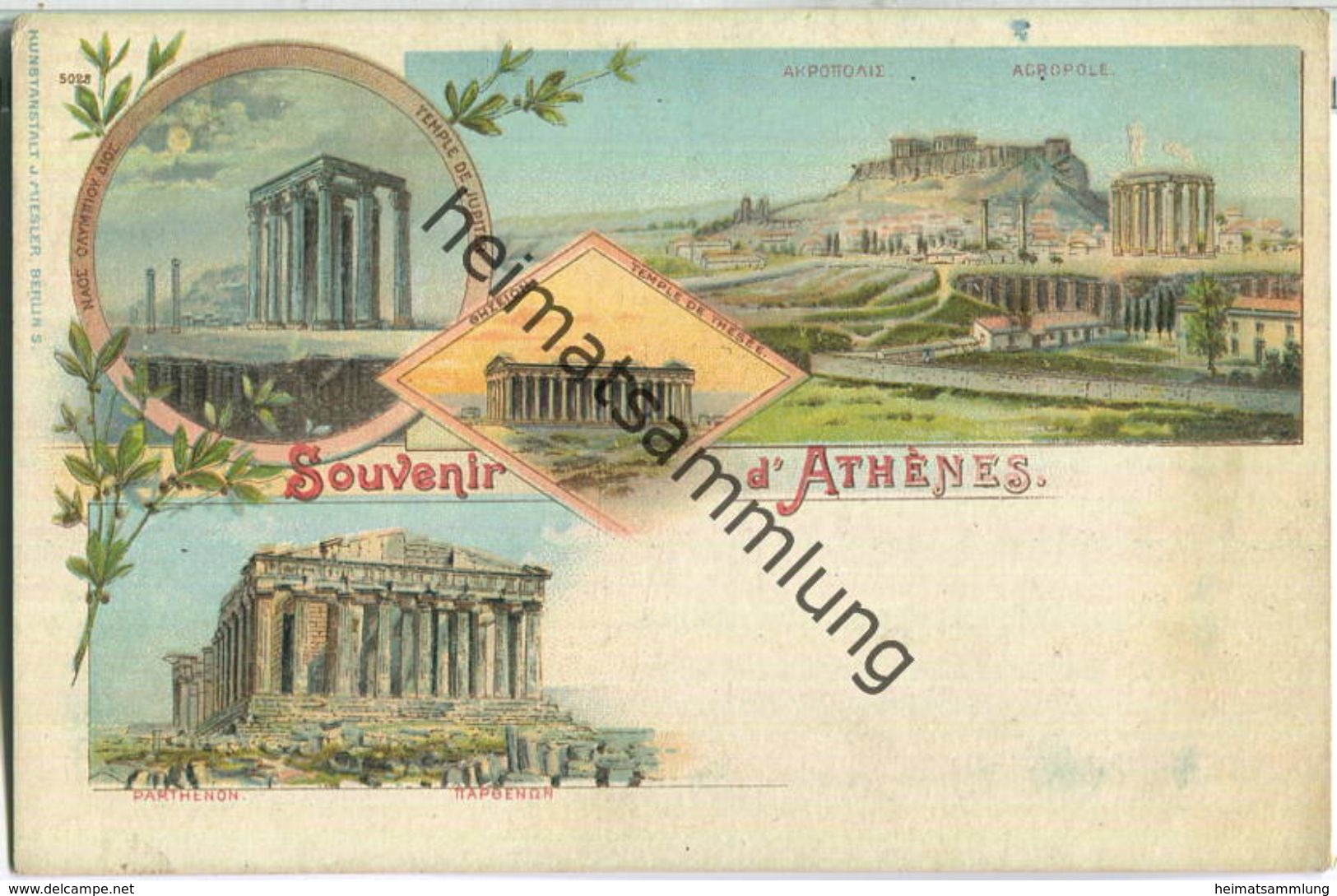 Athenes - Künstler-Ansichtskarte - Verlag J. Miesler Berlin