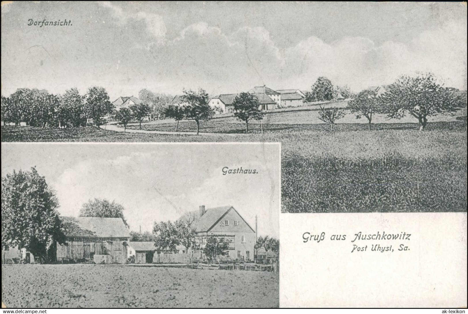 Auschkowitz-Burkau (Oberlausitz) Wu&#269;kecy Porchow 2 Bild Stadt Gasthaus 1912